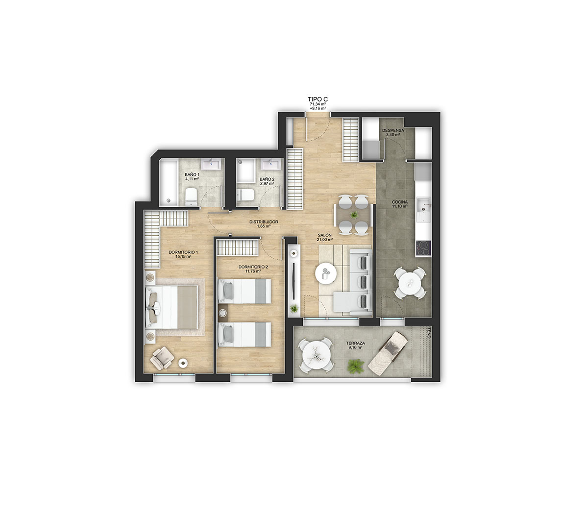 Residencial El Parque TIPO C 1 2 3